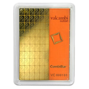 Valcambi CombiBar, 1 Gram Gold Bar, .9999 Fine Gold, 100 Gram Gold Bar, 3.215 Troy Oz Gold, Gold Bullion, Investment Gold, Gold for Resale, Gold Bar Collection, Precious Metals